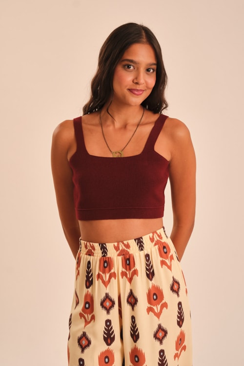 Top Tricot Reto Vinho Tamara - foto 2
