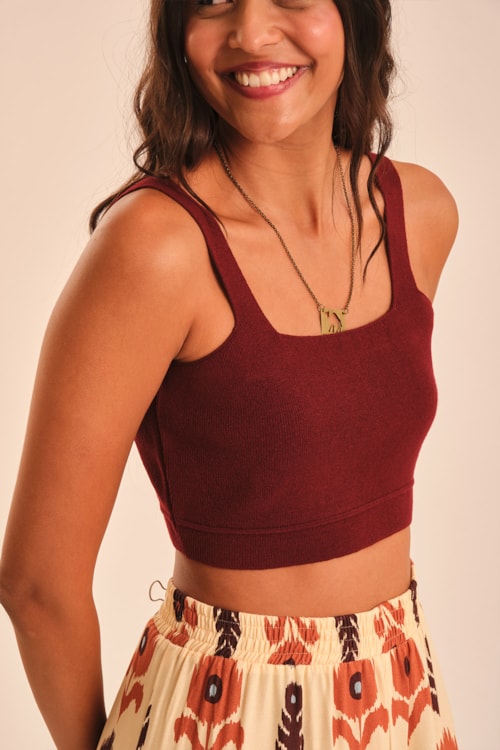 Top Tricot Reto Vinho Tamara - foto 1