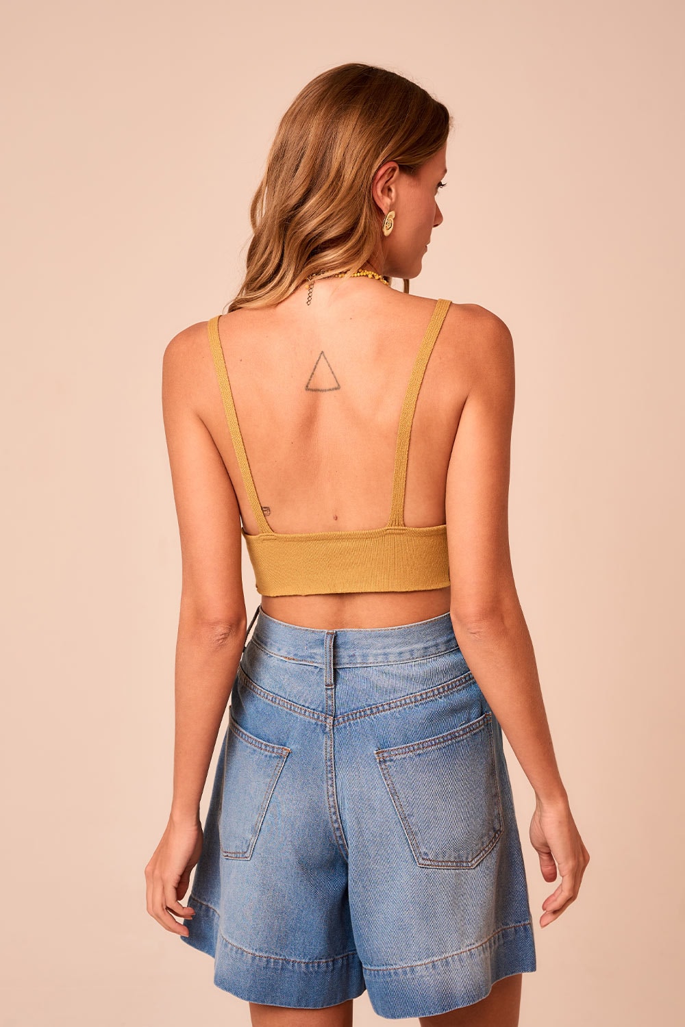 Top Tricot Verano Amarelo Gold