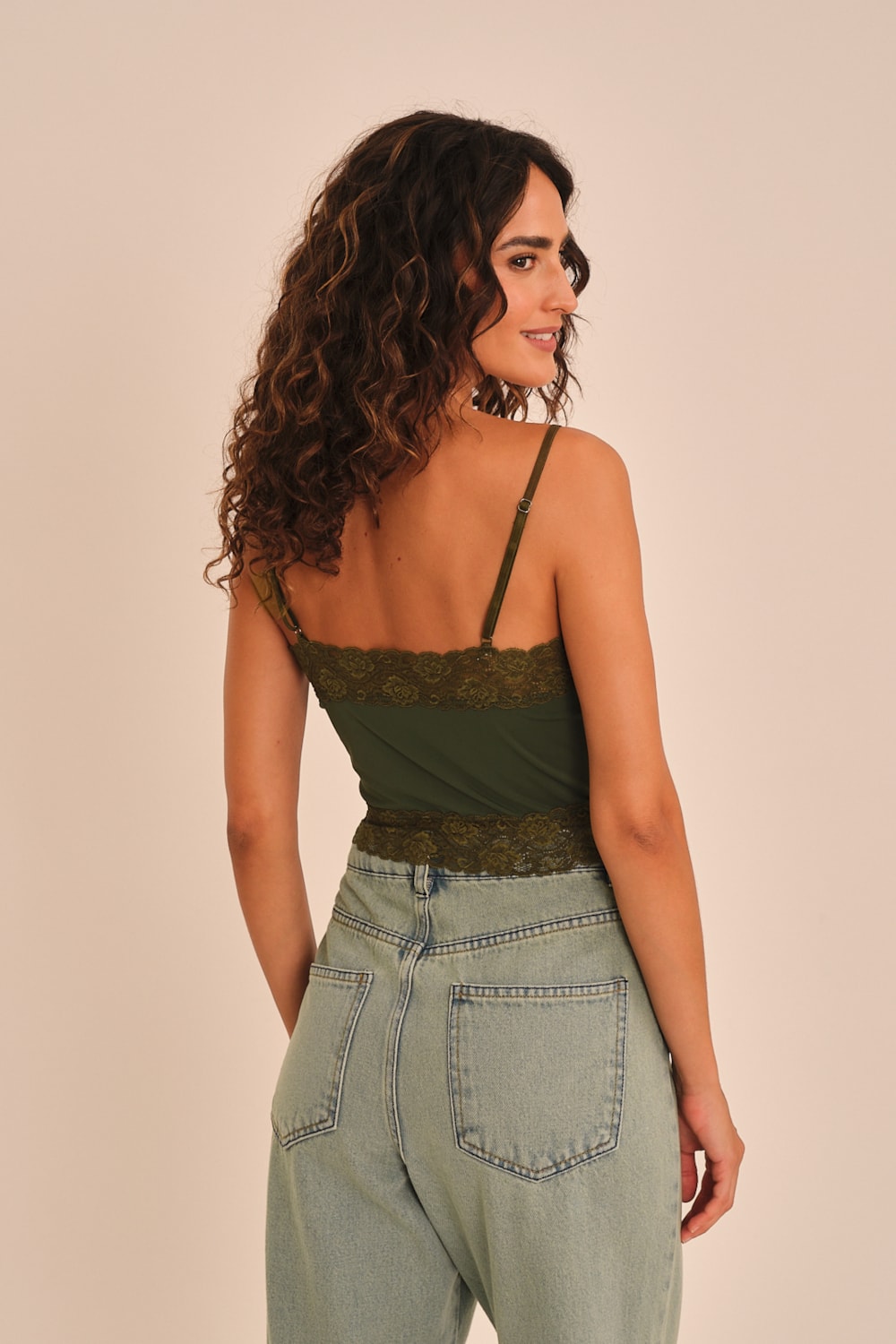 Top Underwear Malha E Renda Verde Jade