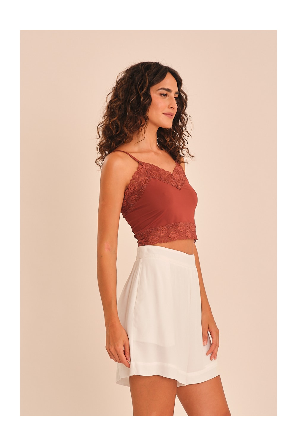 Top Underwear Malha E Renda Vinho Tamara