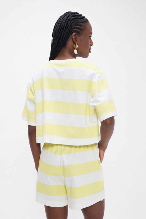 Tshirt Listras Limoncello Listrado Off/amarelo - foto 4