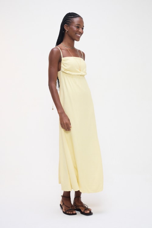 Vestido Balone Listra Solar Amarelo Limoncello - foto 2
