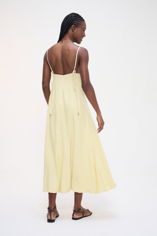 Vestido Balone Listra Solar Amarelo Limoncello - foto 3