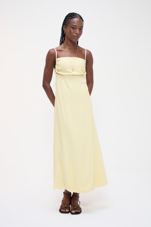 Vestido Balone Listra Solar Amarelo Limoncello - foto 1