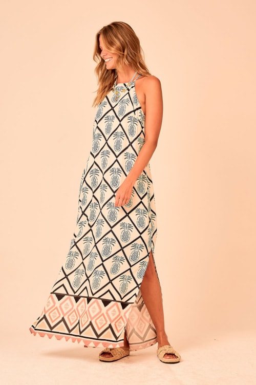 Vestido Cropped Abacaxi Barrado Estampado - foto 3