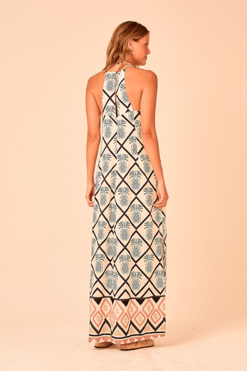 Vestido Cropped Abacaxi Barrado Estampado - foto 5