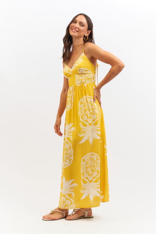 Vestido Cropped Abacaxi Florido Estampado - foto 3