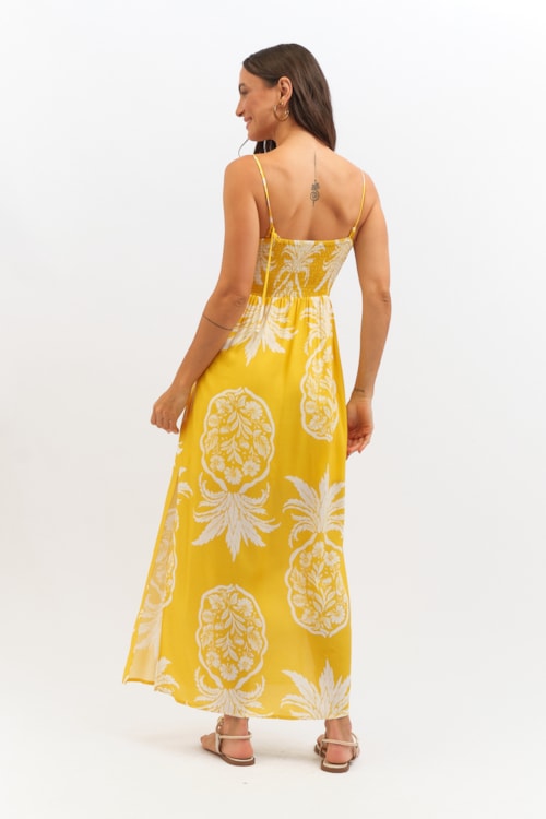 Vestido Cropped Abacaxi Florido Estampado - foto 4