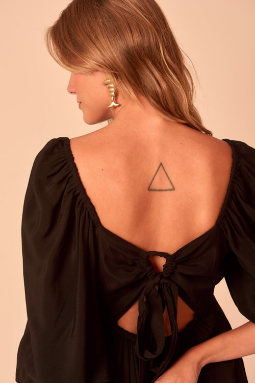 Vestido Cropped Anoitecer Preto - foto 4