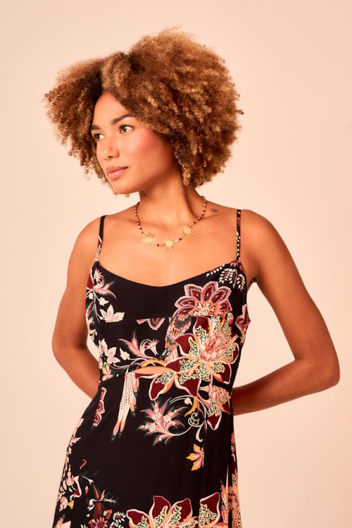 Vestido Cropped Arara Bordada Estampado - foto 4