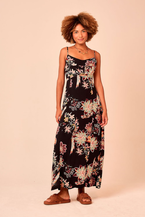 Vestido Cropped Arara Bordada Estampado - foto 1