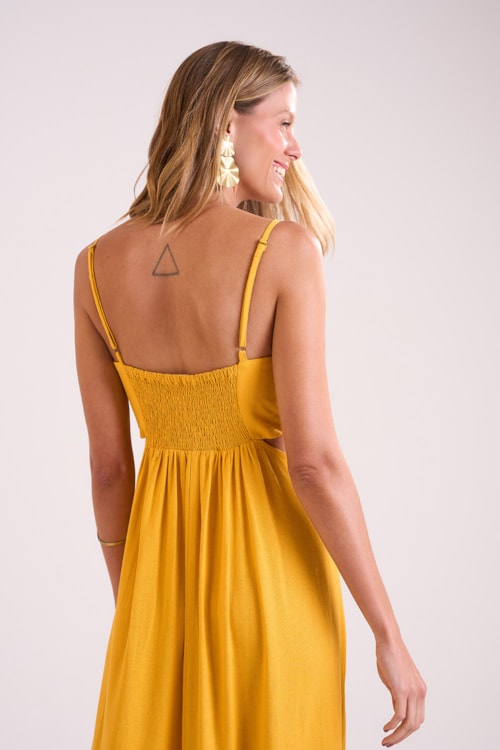 Vestido Cropped Balneario Amarelo Gold - foto 6