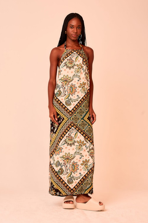 Vestido Cropped Bandana Boho Estampado - foto 3