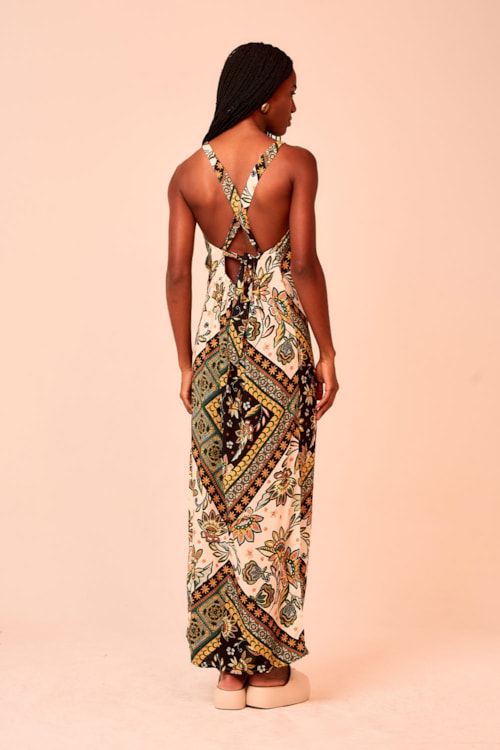 Vestido Cropped Bandana Boho Estampado - foto 5
