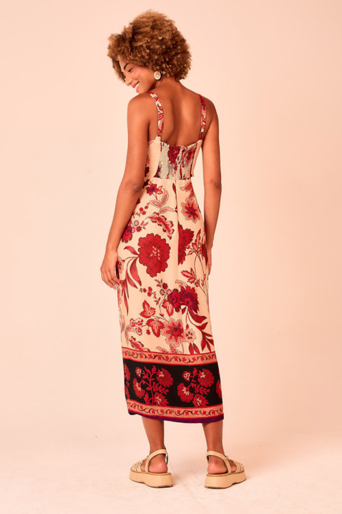 Vestido Cropped Barrado Boho Estampado - foto 3