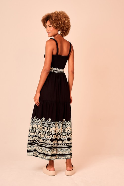 Vestido Cropped Barrado Flora Estampado - foto 3