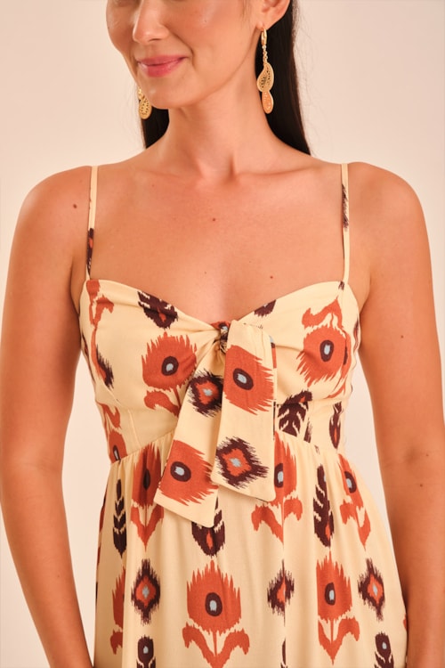 Vestido Cropped Barrado Ikat Estampado - foto 2
