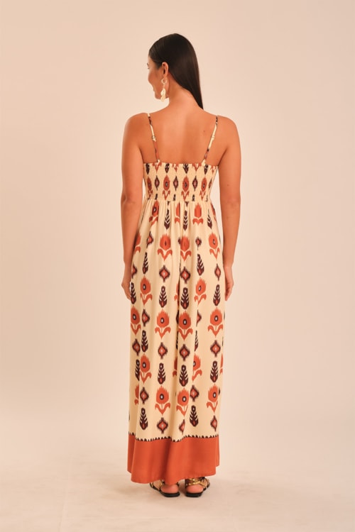 Vestido Cropped Barrado Ikat Estampado - foto 4