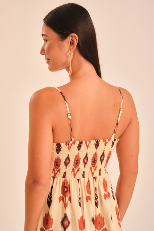 Vestido Cropped Barrado Ikat Estampado - foto 5