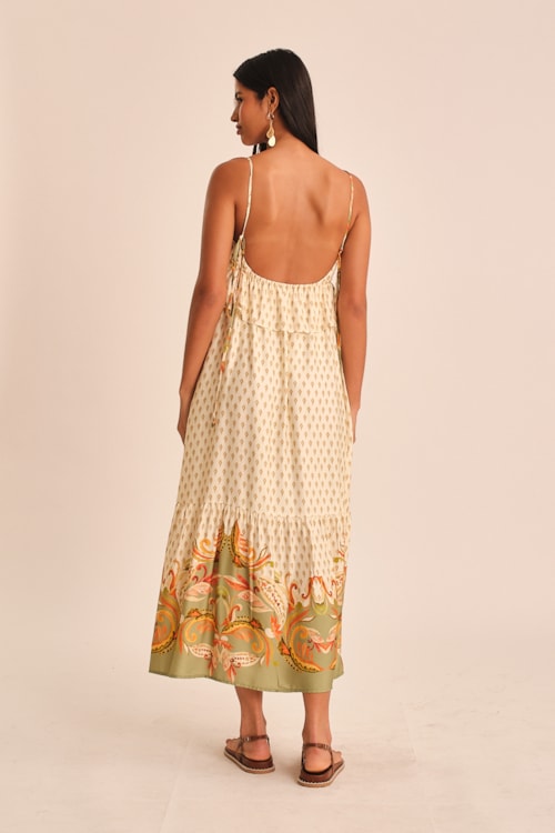 Vestido Cropped Barrado Paisley Estampado - foto 4