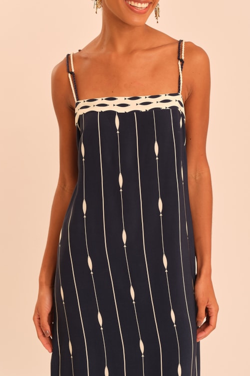 Vestido Cropped Barrado Peixes Estampado - foto 4