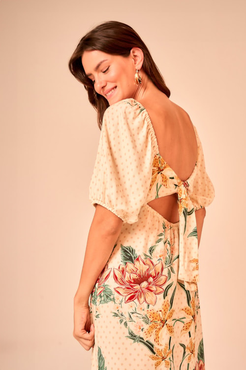 Vestido Cropped Beleza Da Floresta Estampado - foto 3