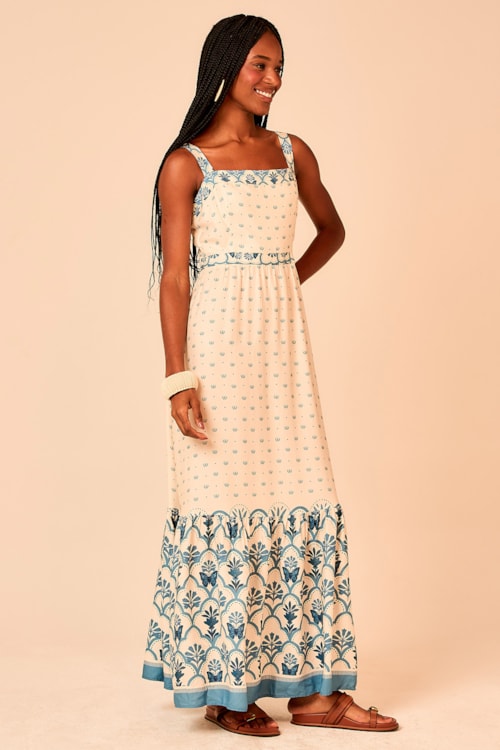 Vestido Cropped Boho Blue Estampado - foto 3