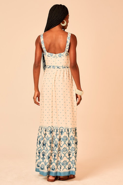 Vestido Cropped Boho Blue Estampado - foto 4