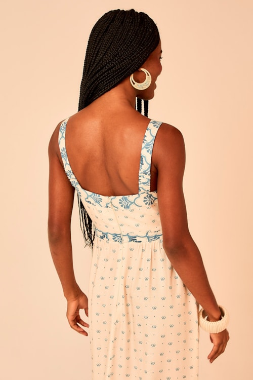 Vestido Cropped Boho Blue Estampado - foto 5