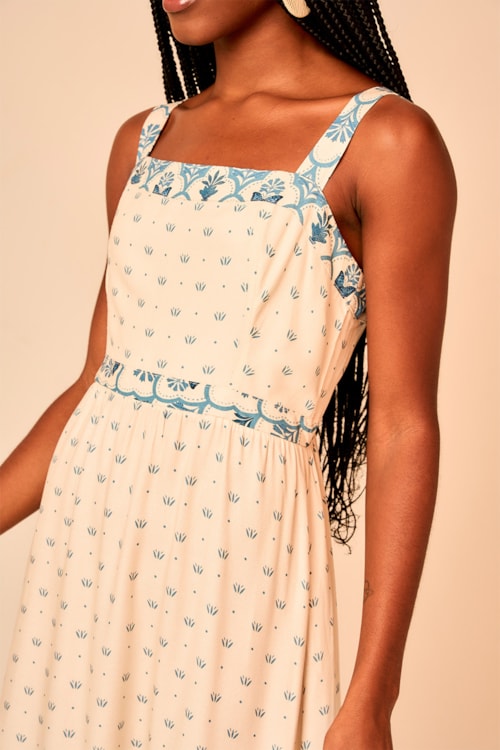 Vestido Cropped Boho Blue Estampado - foto 2