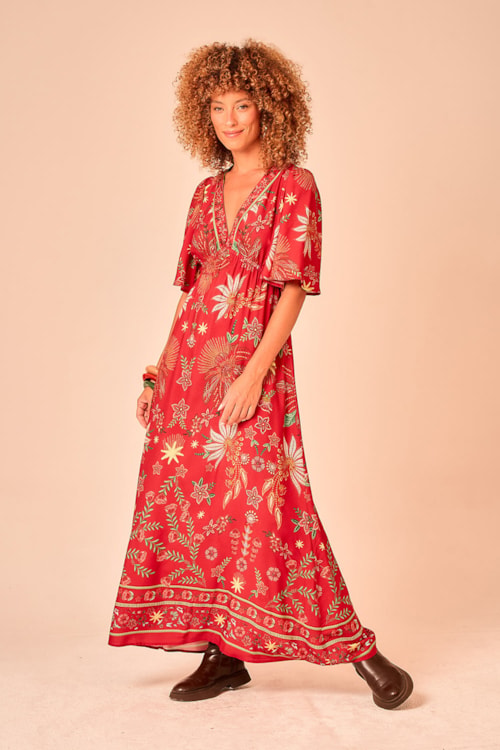 Vestido Cropped Bordado Real Estampado - foto 2
