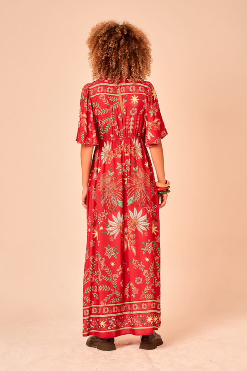 Vestido Cropped Bordado Real Estampado - foto 6