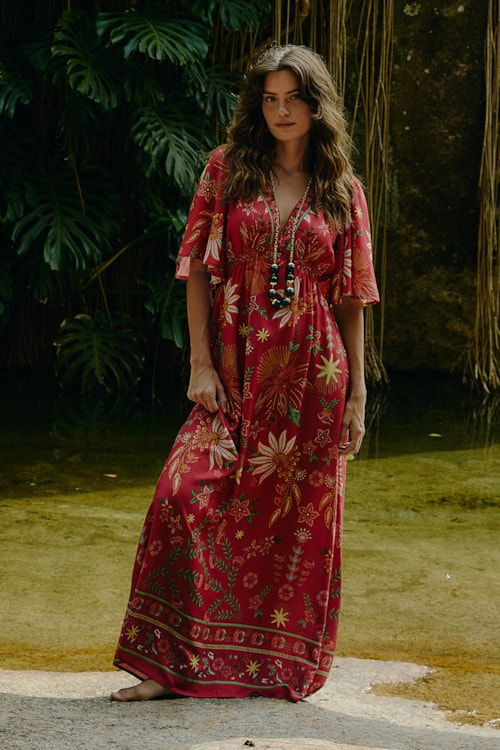 Vestido Cropped Bordado Real Estampado - foto 1