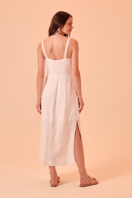 Vestido Cropped Bordado Tropical Off - foto 6