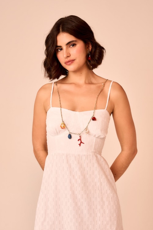 Vestido Cropped Bossa Maquinetado Off - foto 5