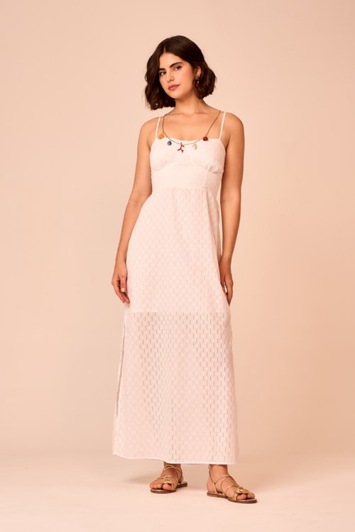Vestido Cropped Bossa Maquinetado Off - foto 1