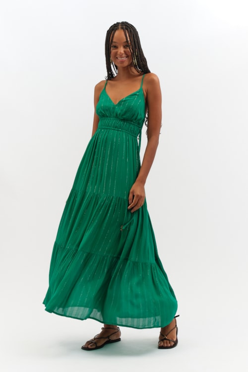 Vestido Cropped Brisa Tropical Verde Esmeralda - foto 1