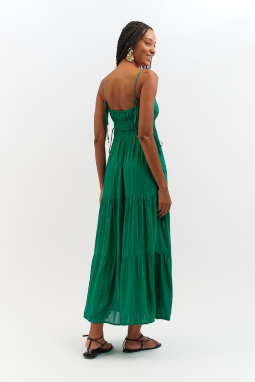 Vestido Cropped Brisa Tropical Verde Esmeralda - foto 4