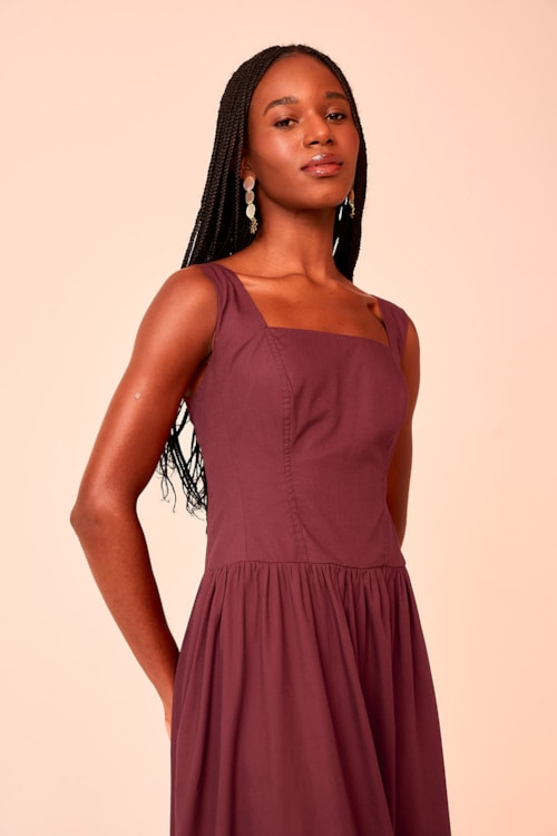 Vestido Cropped Cacau Marrom Cacau - foto 2