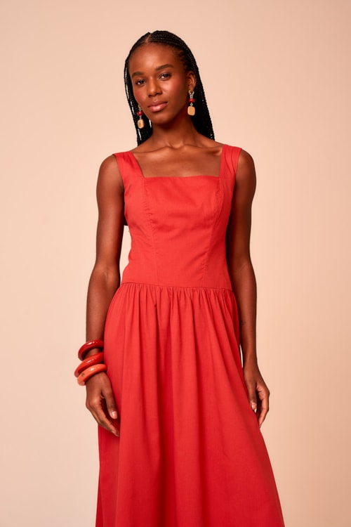 Vestido Cropped Cacau Vermelho Tinto - foto 1