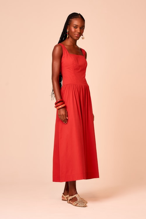 Vestido Cropped Cacau Vermelho Tinto - foto 2