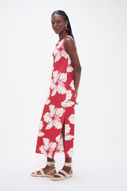 Vestido Cropped Capri Canelado Estampado - foto 3