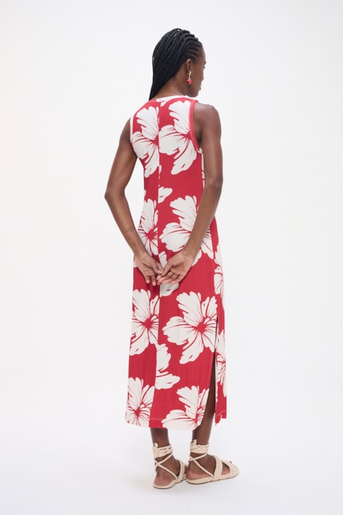 Vestido Cropped Capri Canelado Estampado - foto 4