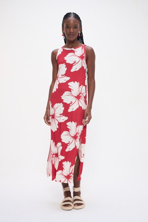 Vestido Cropped Capri Canelado Estampado - foto 1