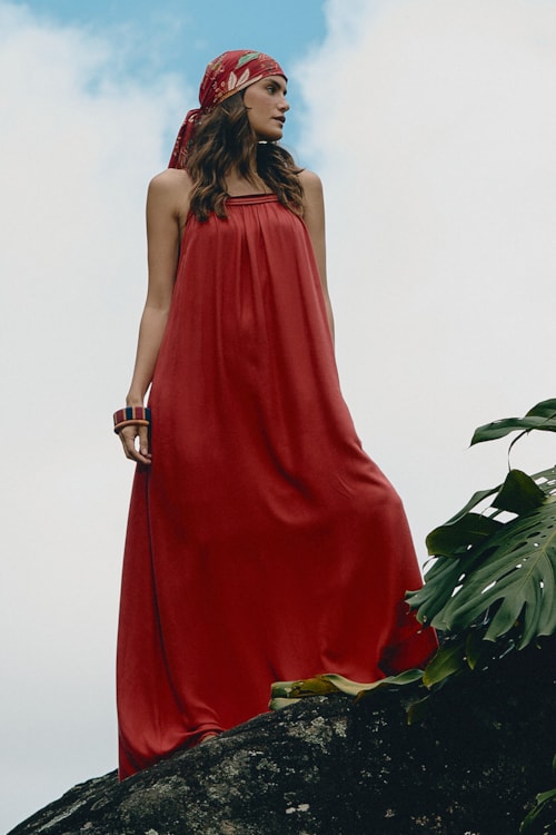 Vestido Cropped Capri Vermelho Rubi - foto 1