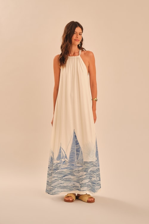 Vestido Cropped Caravelas Estampado - foto 1