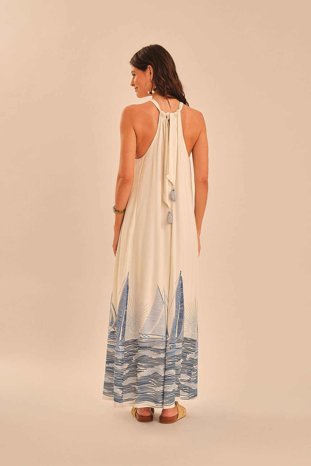 Vestido Cropped Caravelas Estampado