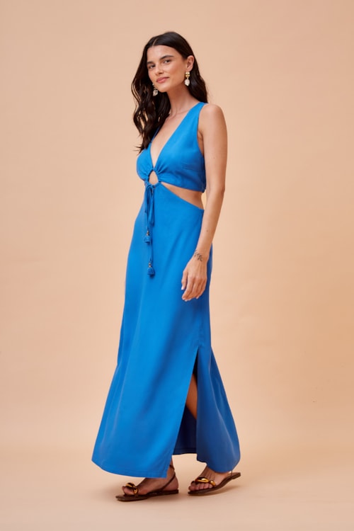 Vestido Cropped Celeste Azul - foto 2