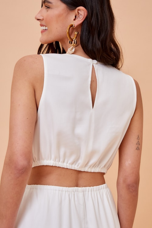 Vestido Cropped Celeste Off - foto 4